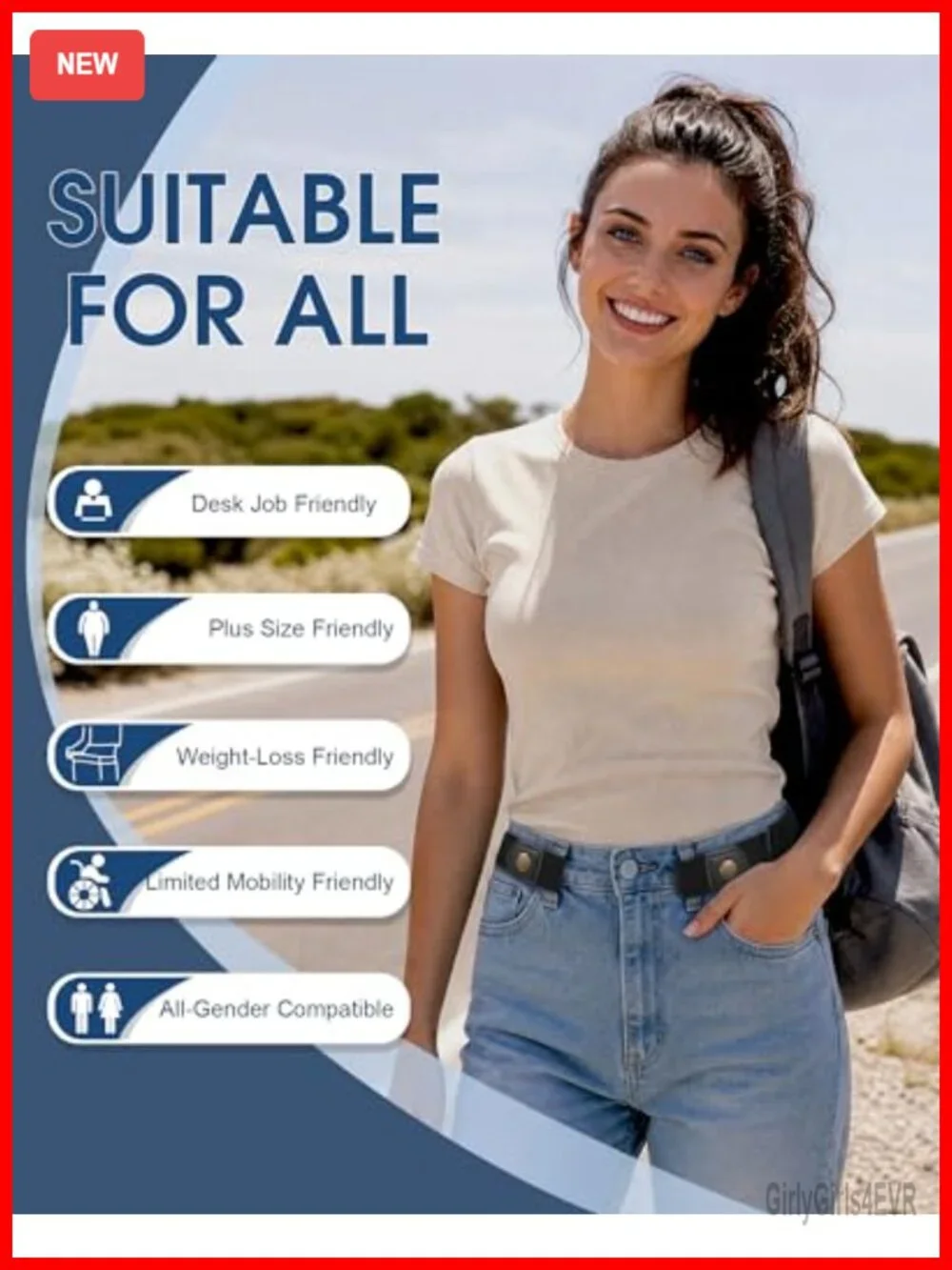 No Buckle Elastic Belts for Women Men Adjustable Stretch Belt Invisible Bands